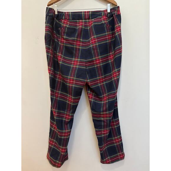 TALBOTS Hampshire Ankle Pants Blue,Red Merry Tartan Plaid Size 18W Christmas - Picture 5 of 5